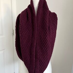 burgundy knit infinity scarf wool